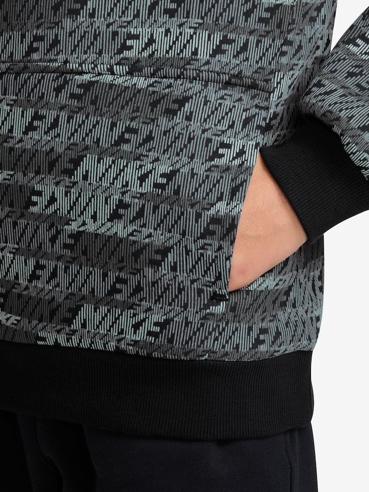 Nike Black Logo Printed Fleece Overhead Hoodie - Image 3 of 3 Nike Black Logo Printed Fleece Overhead Hoodie - Image 3 of 3