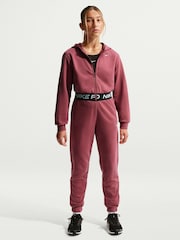Nike Pink Smoke Pro Dri-FIT Cropped Fleece Hoodie - Image 1 of 5