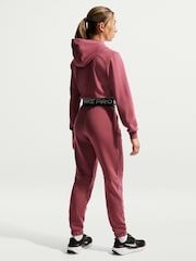 Nike Pink Smoke Pro Dri-FIT Cropped Fleece Hoodie - Image 2 of 5