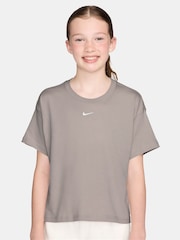 Nike Particle Grey Sportswear Boxy T-Shirt - Image 1 of 3