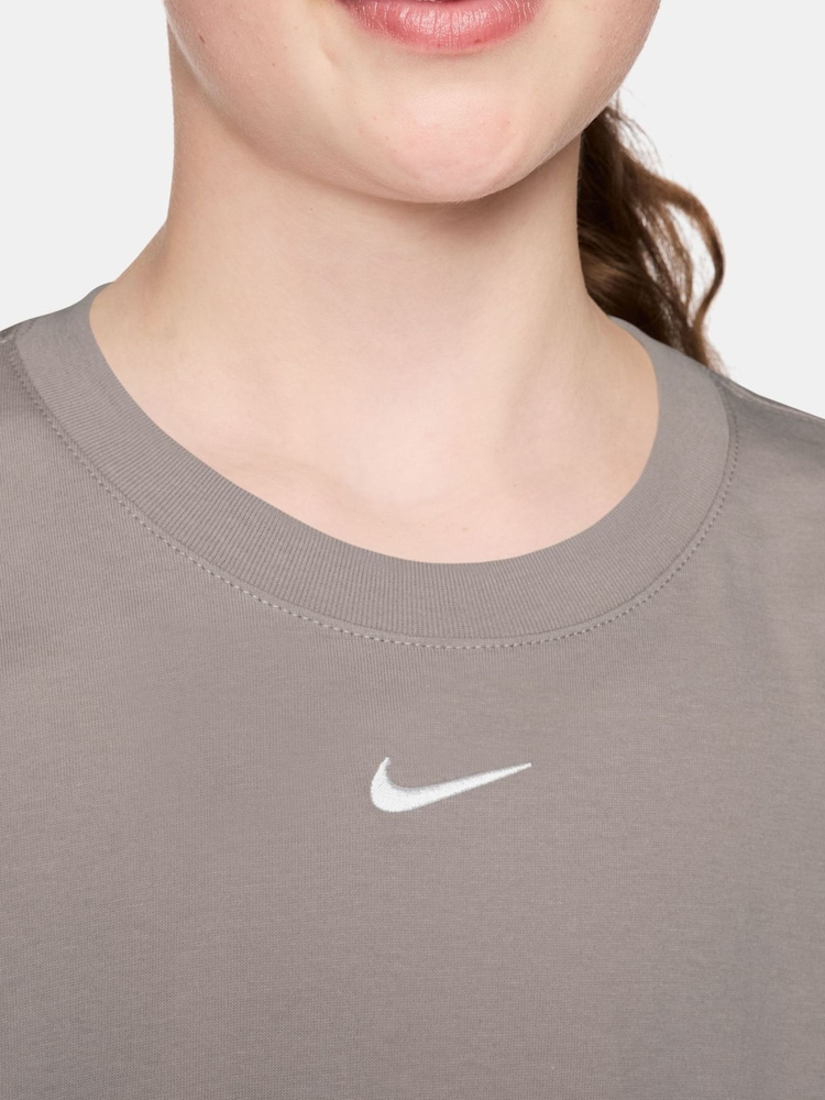 Nike Particle Grey Sportswear Boxy T-Shirt - Image 3 of 3 Nike Particle Grey Sportswear Boxy T-Shirt - Image 3 of 3