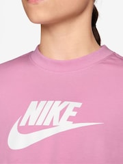 Nike Pink Rise Cropped T-Shirt - Image 6 of 9