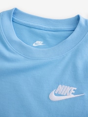 Nike Blue Short Sleeve Club T-Shirt - Image 8 of 10