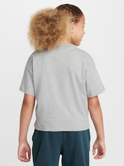 Nike Grey Heather Sportswear Boxy T-Shirt - Image 2 of 4
