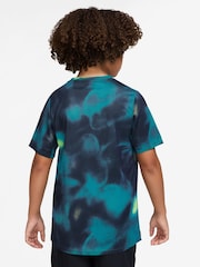Nike Eclipse Blue DriFIT Miler Printed T-Shirt - Image 2 of 4