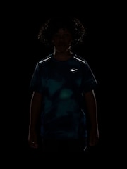 Nike Eclipse Blue DriFIT Miler Printed T-Shirt - Image 4 of 4