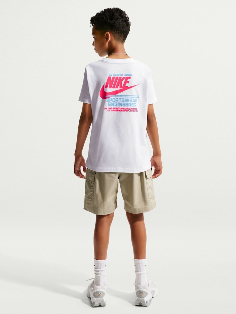 Nike White Graphic T-Shirt - Image 1 of 5 Nike White Graphic T-Shirt - Image 1 of 5