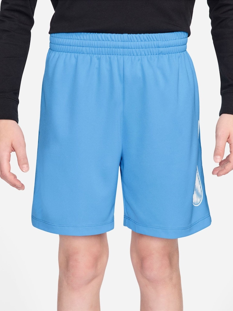 Nike Football Blue Multi Dri-FIT Training Shorts - Image 1 of 4 Nike Football Blue Multi Dri-FIT Training Shorts - Image 1 of 4