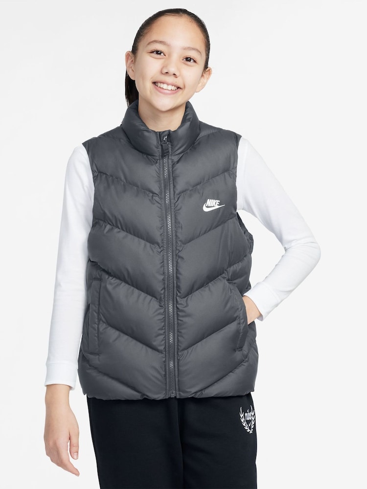 Nike Dark Grey Synthetic Filled Padded Gilet - Image 1 of 3