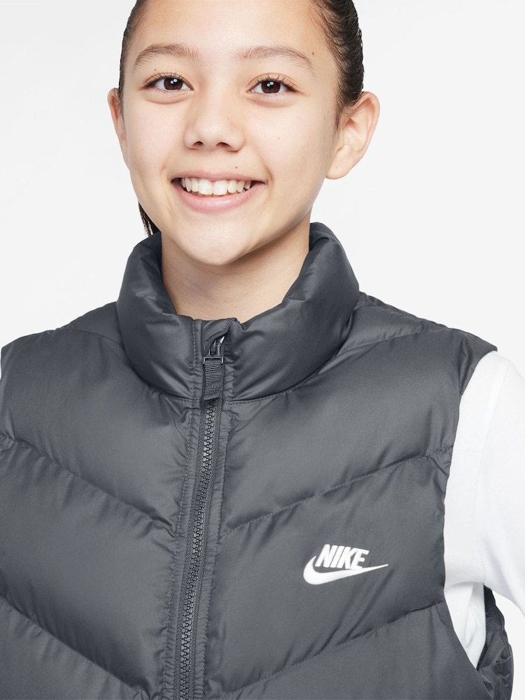 Nike Dark Grey Synthetic Filled Padded Gilet - Image 3 of 3