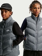 Nike Dark Grey Synthetic Filled Padded Gilet - Image 4 of 8