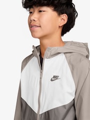 Nike Particle Grey Sportswear Windrunner Hooded Repel Jacket - Image 3 of 3