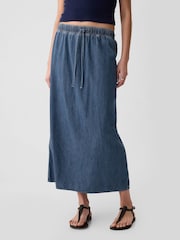 Gap Blue Chambray Denim Maxi Skirt - Image 1 of 5