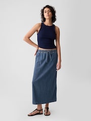Gap Blue Chambray Denim Maxi Skirt - Image 3 of 5