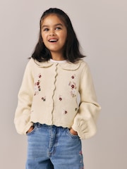 Laura Ashley Cream Embroided Knit Cardigan - Image 2 of 10