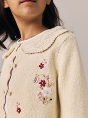Laura Ashley Cream Embroided Knit Cardigan - Image 4 of 10