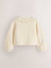 Laura Ashley Cream Embroided Knit Cardigan - Image 7 of 10