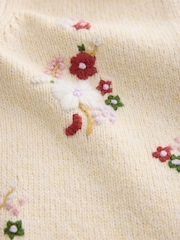 Laura Ashley Cream Embroided Knit Cardigan - Image 8 of 10