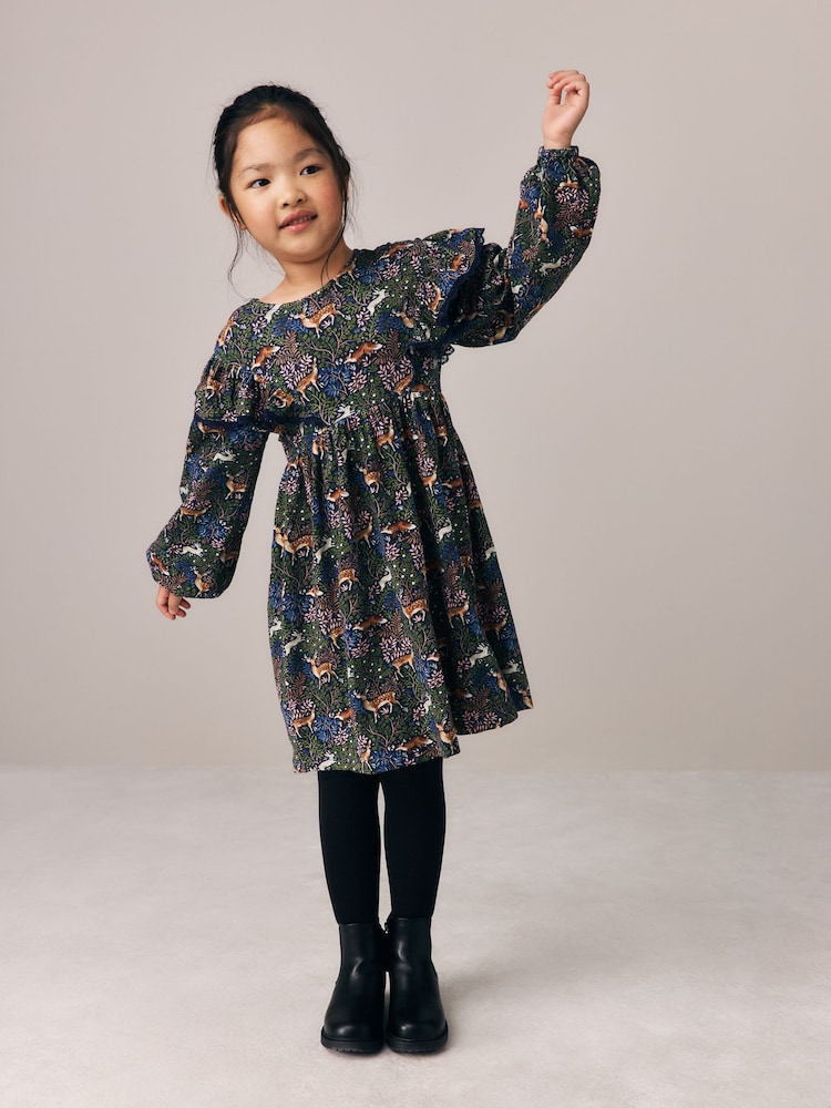 Laura Ashley Long Sleeve Woodlad Print Dress - Slika 1 od 10 Laura Ashley Long Sleeve Woodlad Print Dress - Slika 1 od 10