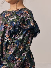Laura Ashley Long Sleeve Woodlad Print Dress - Slika 4 od 10