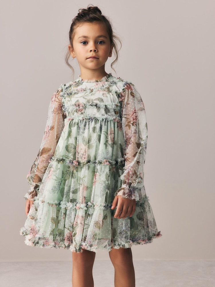 Laura Ashley Floral Mesh Dress - 圖片 1/12