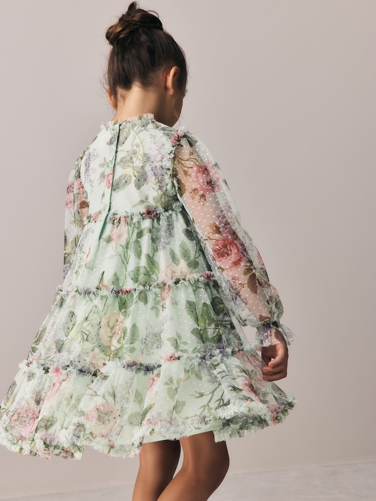 Laura Ashley Floral Mesh Dress - 圖片 2/12