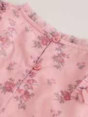 Laura Ashley Pink Embroided Mesh Tiered Floral Dress - Image 9 of 10