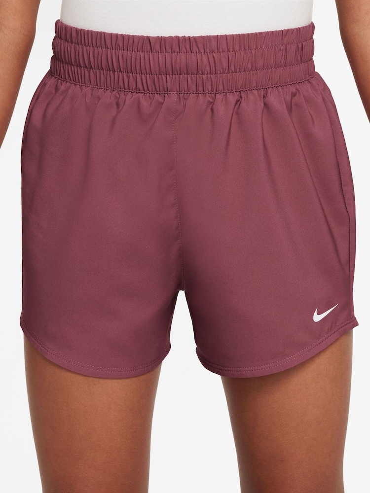 Nike Pink Smoke Dri FIT One High Waisted Shorts - Image 1 of 4 Nike Pink Smoke Dri FIT One High Waisted Shorts - Image 1 of 4