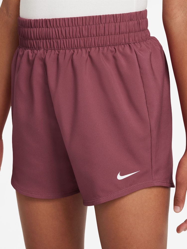 Nike Pink Smoke Dri FIT One High Waisted Shorts - Image 2 of 4 Nike Pink Smoke Dri FIT One High Waisted Shorts - Image 2 of 4