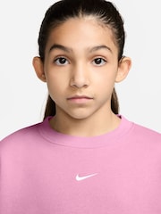 Nike Pink Rise Studio Fleece Oversized Crew Sweatshirt - Image 3 of 3