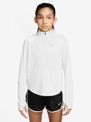 Nike White Tempo Dri-FIT Long-Sleeve Half-Zip Top - Image 1 of 3
