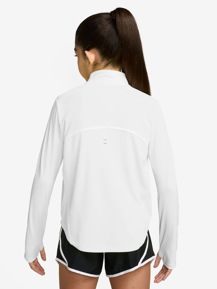 Nike White Tempo Dri-FIT Long-Sleeve Half-Zip Top - Image 2 of 3 Nike White Tempo Dri-FIT Long-Sleeve Half-Zip Top - Image 2 of 3
