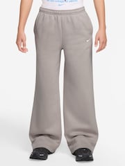 Nike Particle Grey Studio Fleece Wide Leg Joggers - Image 1 of 3