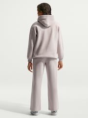 Nike Particle Grey Studio Fleece Wide Leg Joggers - Image 4 of 5