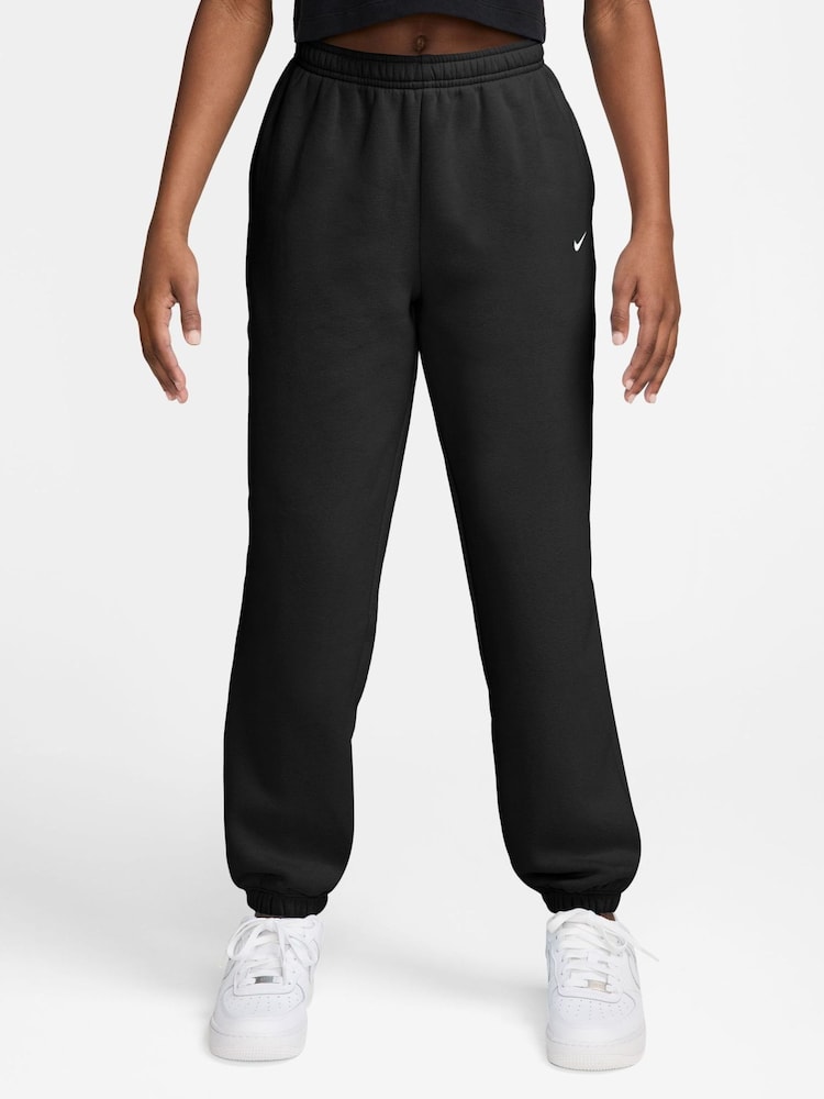 Nike Black Girls' Sportswear Studio/Club Fleece Loose Pants - Image 1 of 3