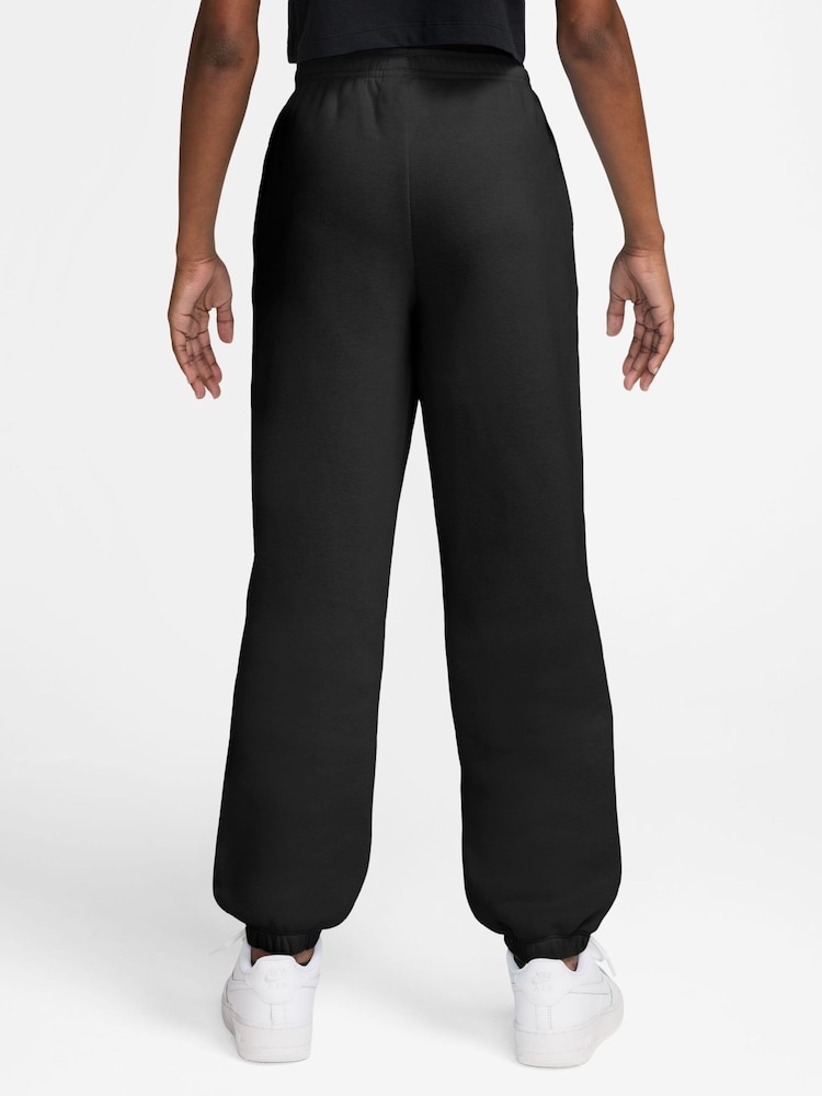 Nike Black Girls' Sportswear Studio/Club Fleece Loose Pants - Image 2 of 3