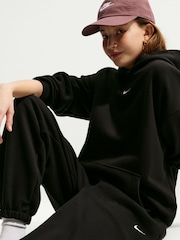 Nike Black Girls' Sportswear Studio/Club Fleece Loose Pants - Image 4 of 5