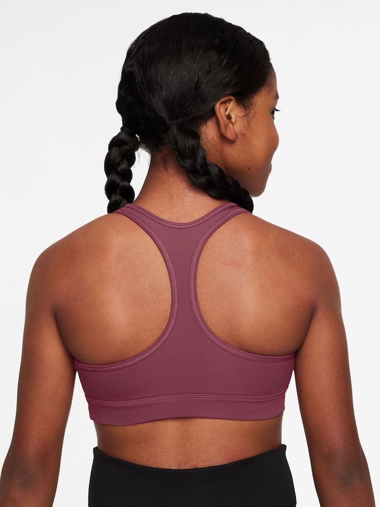 Nike Pink Smoke Dri-FIT Swoosh Support Bra - Image 2 of 3 Nike Pink Smoke Dri-FIT Swoosh Support Bra - Image 2 of 3