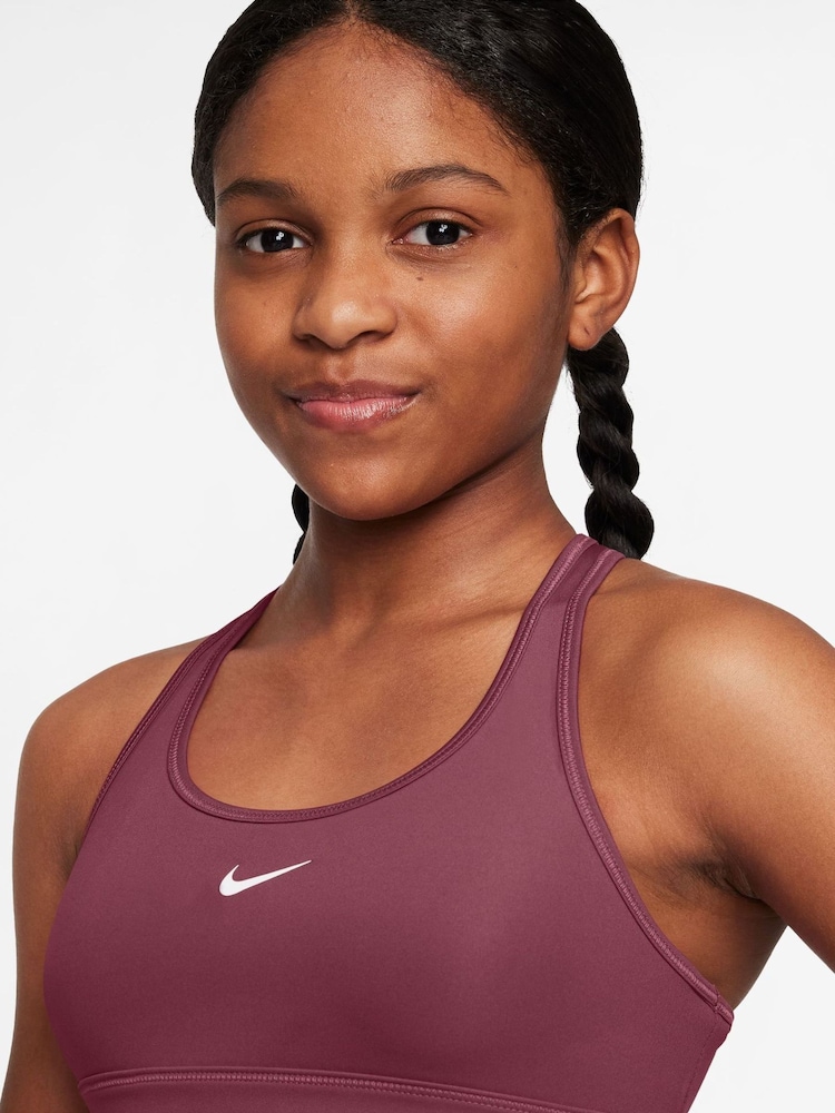 Nike Pink Smoke Dri-FIT Swoosh Support Bra - Image 3 of 3 Nike Pink Smoke Dri-FIT Swoosh Support Bra - Image 3 of 3