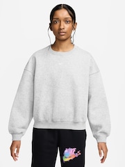 Nike Birch White Studio Fleece Oversized Boxy Sweatshirt - Image 1 of 3