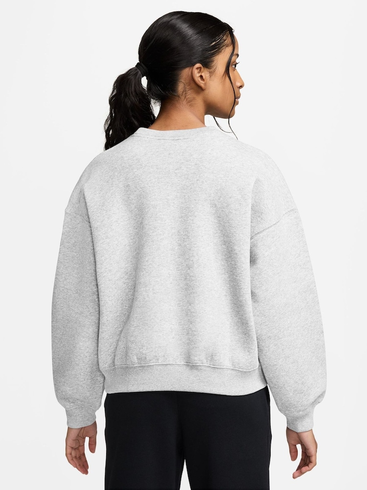 Nike Birch White Studio Fleece Oversized Boxy Sweatshirt - Image 2 of 3 Nike Birch White Studio Fleece Oversized Boxy Sweatshirt - Image 2 of 3