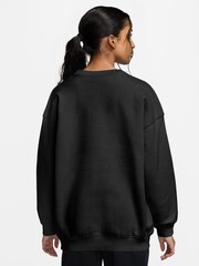 Nike Black Studio Fleece Oversized Crew Sweatshirt - Image 2 of 3