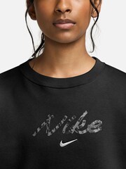 Nike Black Studio Fleece Oversized Crew Sweatshirt - Image 3 of 3