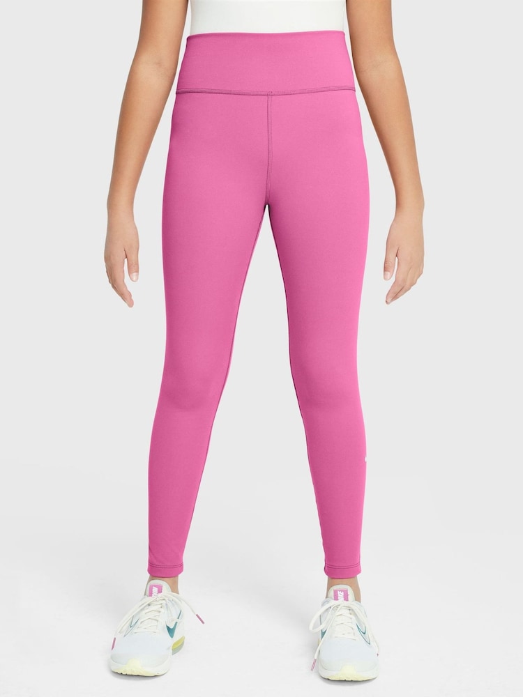 Nike Playful Pink Dri-FIT One Leggings - Image 1 of 3 Nike Playful Pink Dri-FIT One Leggings - Image 1 of 3