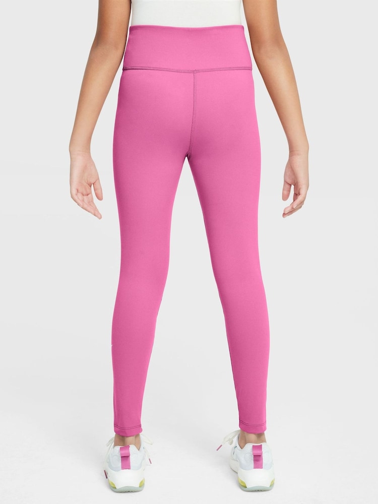 Nike Playful Pink Dri-FIT One Leggings - Image 2 of 3 Nike Playful Pink Dri-FIT One Leggings - Image 2 of 3