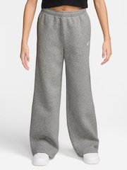 Nike Grey Heather Studio Fleece Wide Leg Joggers - Image 1 of 3