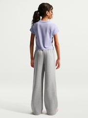 Nike Grey Heather Studio Fleece Wide Leg Joggers - Image 4 of 5