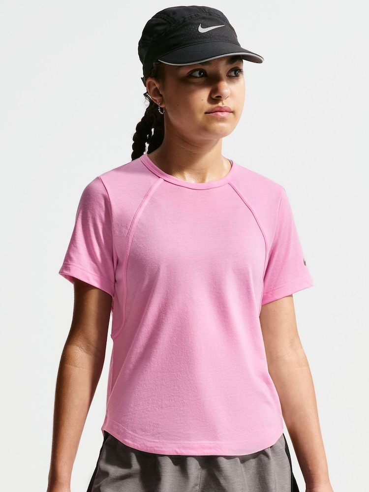 Lyserød Rise - Nike Dri-FIT Tempo T-shirt - Billede 1 af 9
