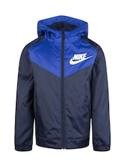 Nike Blue Fleece-Lined Windbreaker. - Image 1 of 6