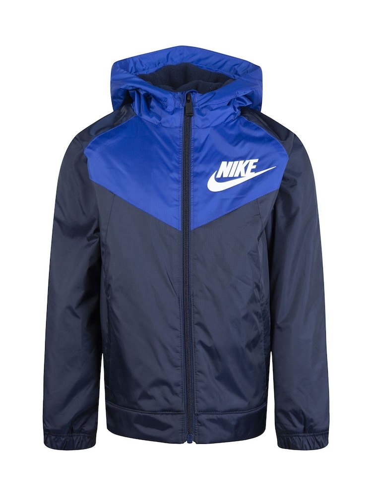 Nike Blue Fleece-Lined Windbreaker. - Image 1 of 6 Nike Blue Fleece-Lined Windbreaker. - Image 1 of 6